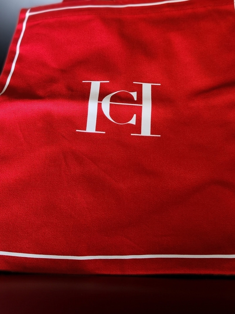 Carolina Herrera Red Tote with White Logo